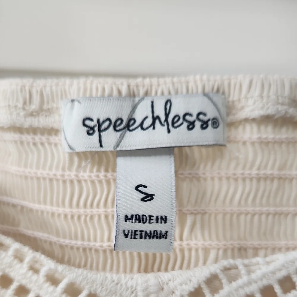 NWT Speechless Beige Cotton Crochet Detail Sun Dress - Small - Picture 2 of 6